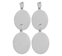 ibasenice 4 Piezas Colgante Redondo de Acero Inoxidable para Mascotas de 2,5cm Superficie Lisa y Pulida, Etiqueta de Identificación para Perros Grabado DIY y Anillo para Llavero Decorativo