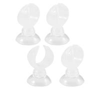 ibasenice 4 Piezas de Clip de Ventosa para Acuario Blanco de Plástico, Soporte Ajustable para Tubo de Alimentación Fácil de Usar en Superficie de Vidrio
