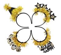 ibasenice 4 Piezas Diademas Brillantes para Año Accesorios para Fiesta con Purpurina Diademas Decorativas para Pelo de Niñas Complemento Elegante para Celebraciones Festivas