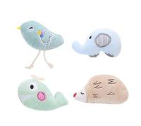 ibasenice 4 Piezas Interactivos Catnip de Peluches Pájaro Erizo de Masticar