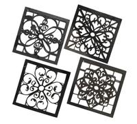 ibasenice 4 Piezas Moldura Decorativa de Madera Geométrica para Pared Autoadhesivas Estilo Vintage para Decoración de Interiores y Proyectos