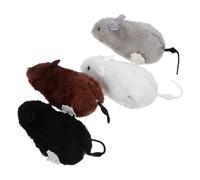 ibasenice 4 Piezas Ratón de Juguete mecánico Interior Raton de relojeria Juguetes Aparato de relojería Moviente Juguete para atrapar Ratones Juguete del Gato del ratón Felpa Color Aleatorio
