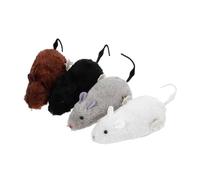 ibasenice 4 Piezas Ratón De Juguete Mecánico Juguete para Gatos con Forma De Ratón Juguetes De Cuerda Raton De Relojeria Mascota Aparato De Relojería Operado Felpa Color Aleatorio