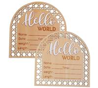 ibasenice 4 Piezas signo de anuncio de nombre de bebé letrero de anuncio de nacimiento de madera foto regalos emblemas cartel de nombre de bebé de madera señal de anuncio para bebé cartelera