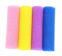 ibasenice 4 piezas Toallas Exfoliantes de Nailon Elástico Paños de Ducha para Limpieza Profunda de Piel Exfoliación Corporal Versátil para Uso Diario y Spa Azul Amarillo Rosa Púrpura