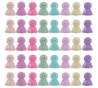 ibasenice 40 piezas que brillan en la oscuridad Sunny Doll Miniatura Fantasma Luminoso Pequeño Resina Noctilucente DIY Bonsái Micro Paisaje Estado al aire libre Patio Césped Decoración de patio