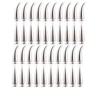 ibasenice 40 remaches de metal con forma de garra de gato para manualidades, ideales para accesorios de cuero DIY. Remaches cónicos plateados estilo punk, 21 mm.