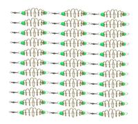 ibasenice 45 Piezas Spring Fishing Feeder Basket Luminous Shape Metal Bait Cage For Carp and Coarse Fishing Glow Bead Trap Angling Accessory