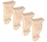 ibasenice 4piezas Apliques de Madera Maciza Tallada Diseño de Capiteles Clásicos Molduras Decorativas para Muebles y Esquinas Embellecedores para Armarios y Paredes