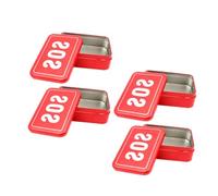 ibasenice 4piezas Caja De Almacenaje Roja Para Herramientas Sos Al Aire De Hojalata Resistente Compacta y Ligera Para Organizar y Transportar Equipos Decorativos