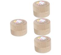 ibasenice 4piezas Cajita De Madera Para Dientes De Almacenamiento Para Diseño Tallado Niñas