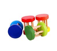 ibasenice 4piezas Campana de Mano de Madera Juguete para Bebés Sonajero de Madera Educativo para Jardín Infantil o Sala de Estar