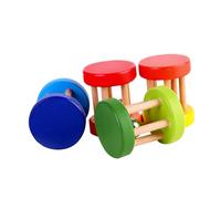 ibasenice 4piezas Campana de Mano de Madera para Bebés Juguete Educativo Sonajero de Mano para Pequeños para Gatear y Jugar Interiores Color Aleatorio