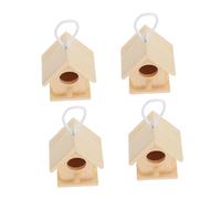 ibasenice 4piezas Casa Pájaros Colgante Kit Bricolaje Madera Decoración Fiesta Pequeño