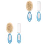 ibasenice 4piezas Cepillo De Pelo Para Niño Niña Cerdas De Lana De Peines De Cuidado Para Bebés Masaje Relajante Para Cabelludo Para Recién Nacidos y Niño Niña Pequeños