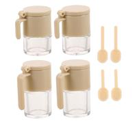 ibasenice 4piezas Tarros De Condimentos Miniatura Tarro De Especias Aceite Sal Azúcar Accesorios De Cocina para Casa De Muñecas Diseño Realista Colección De Miniaturas