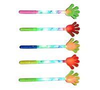 ibasenice 5 Piezas Aplauso Luminoso de Cinco Dedos Palmas de Plástico, Accesorio para Fiestas y Conciertos, Ruido Fuerte y Luces para Animar Eventos Color Aleatorio