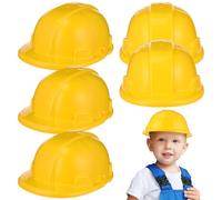 ibasenice 5 Piezas Casco De Construcción Niños Juguetes De Plástico Amarillo Ligero Casco De Seguridad Para Juegos De Rol Y Fiesta Decoración 8.3 X 6.9 X 3.7 Pulgadas