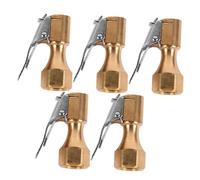 ibasenice 5 Piezas de Aire de Cobre con Clip para Inflador de Neumáticos Cierre Rápido sin Rosca Compatible con Vehículos y Compresores Diseño Resistente para Mantenimiento de Presión y