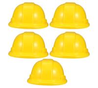 ibasenice 5 piezas de casco de construcción de juguete de plástico amarillo casco de seguridad ligero para juegos de rol y decoración de fiesta 8.3 x 6.9 x 3.7 pulgadas