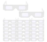 ibasenice 50 gafas white de difracción 3D: efectos de difracción arcoíris - Gafas en blanco para crear tus propias para espectáculos de luces en clubes, eventos especiales, fiestas rave,