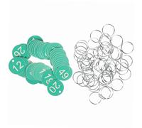 ibasenice 50 juegos Etiquetas Redondas Acrílicas con Anillos Unidades para Colgar Números Resistentes y Fáciles de Leer para Restaurantes Jardines Infantiles y Colas Comercios