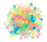 ibasenice 500 Piedras Luminosas: Decoraciones de Rocas Que Brillan en la Oscuridad - Guijarros romboidales de Resina para acuarios, peceras, Jardines, Caminos, Patios, terrazas, céspedes y