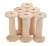 ibasenice 6 Carretes Grandes de Madera para Costura y Manualidades, Multifuncionales Diámetro Ampliable, Color Beige, Ideales para Bordado y Adornos