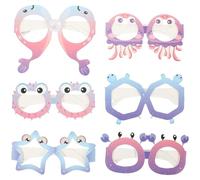 ibasenice 6 Gafas Decorativas de Sirena para Fiesta, Accesorios de Papel Creativos para Fotos, Decoración Divertida para Todo Tipo de Celebraciones