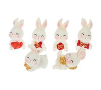 ibasenice 6 Piezas Adornos de Conejos para Decoración de Tartas y Mesas Accesorios y Ligeros