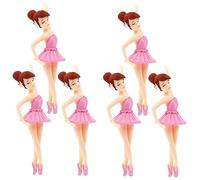 ibasenice 6 Piezas Ballet Keychain bailarina Adorables adornos para tartas. juguetes para chicas estatuilla de niña de ballet decoraciones de pastel de niña el plastico
