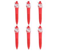 ibasenice 6 Piezas Bolígrafos de Gel Navideños Negros Diseño de Papá Noel | Plástico, Estilo Festivo y Simpático, Uso Escolar E Incentivos de Clase, Rojo y Negro