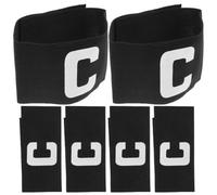 ibasenice 6 Piezas Brazalete para Capitán de Fútbol Negro de Nylon Versátil Diferenciación de Roles para Actividades Deportivas en Equipo y Partidos de Fútbol