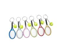ibasenice 6 piezas de Tenis con Colgante Plata Verde Rojo y Azul Accesorio de Decoración para Bolsos y Claves Souvenir para Fiestas
