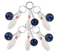 ibasenice 6 Piezas Llavero De Bolos Llavero Bola De Bolos y Pin Bolos Llaveros a Granel Del Equipo De Bolos De Fanáticos De Los Bolos Mochila Premio De Polivinilo