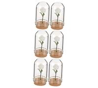 ibasenice 6 Piezas Mini Botas Falsas Centros De Mesa De Casas Pequeñas Mini Floral En Cúpula Mini Flores En Maceta Planta Simulada Plantas En Macetas En Miniatura Vidrio Rosa Decorar