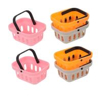 ibasenice 6 Piezas Mini Cesta Supermercado para Muñecas Cesta de Compra Miniatura Segura y Realista Almacenamiento Pequeño para Pan y Fruta de Cocina y Casa de Muñecas