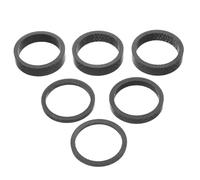 ibasenice 6 Piezas reemplazos del vástago del Manillar reemplazo de componentes de Bicicleta Almohadillas de Carbono de Bicicleta Espaciador de Auriculares livianos Fibra de Carbon Negro