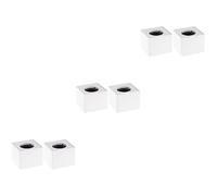 ibasenice 6piezas Micrófono Estación Logo Cuadrada Portátil De Abs Para Entrevistas Soporte Personalizable Diseño Creativo y Espacio Amplio Para Logos