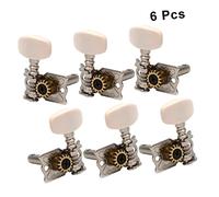 ibasenice 6piezas Repuesto Para Afinadores De Guitarra Clásica y Ukelele Claves De Afinación Retro Izquierda y Derecha Color Blanco