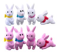 ibasenice 8 Figuras De Conejo En Miniatura Conejo Feliz Relleno Decoración De Formas Conejitos De Musgo Wow Peluche Esponjoso Pequeño Conejito Yo Oh Adorno Color Aleatorio