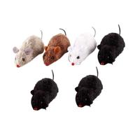ibasenice 8 Piezas Juguetes de Ratoncito de Cuerda para Gatos Peluche Realista con Mecanismo de Relojería Movimiento Automático sin Batería Estimulante para Gatitos y Regalo Color Aleatorio
