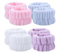 ibasenice 8 Piezas Muñequeras para Lavarse la Cara de Tela Impermeables Diseño Elegante y Cómoda Experiencia para Uso en Spa y Cuidado Personal Femenino