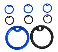 ibasenice 8 Piezas Silenciadores para Placas de Identificación de Perro Fundas de Silicona Redondas Protector Ligero y Silencioso para Collar de Mascotas Azul y Negro Accesorios para