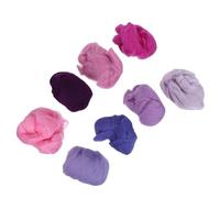 ibasenice 8 Tiras de Lana para Fieltrar Aguja, 10 G, Serie Morada, Lana Hilada a Mano para Manualidades Diy, Fibras para Proyectos de Bricolaje y Muñecos, Suministros para Fieltrado