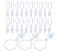 ibasenice 80 Clips para Cortinas de Ducha y Ventanas en Plástico Blanco, Anillas Seguras para Colgar y Reemplazar Cortinas en Riel de Baño Contemporáneo