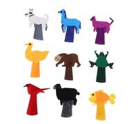 ibasenice 9 Piezas Marionetas Dedo Animales Suaves de Fieltro para Juego de Cuentos Educativo Portátil para Desarrollo Habilidades Motoras Finas
