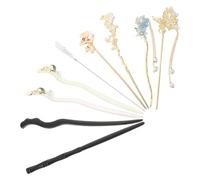 ibasenice 9 Piezas Palillo Cabello de Madera de Ébano Diseño Elegante y Vintage, Accesorio para Mujeres Que Previene el Daño y Es Adecuado para Peinados Tipo Buns y Trajes Hanfu