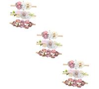 ibasenice 9piezas Diademas Para Bebés De Accesorios Para Niñas Flores De Morado Para Cumpleaños Fotografía y Shower