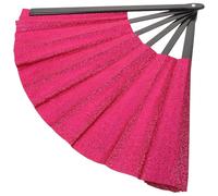 ibasenice Abanico Grande Plegable de Bambú para Carnaval y Fiestas Diseño Unisex Resistente y Compacto para Música Edm Baile y Eventos al Aire